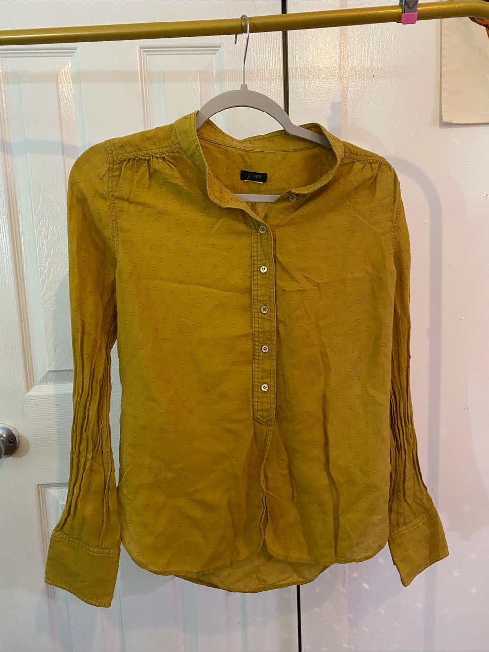 J. Crew Women's Mustard Button-Up Blouse